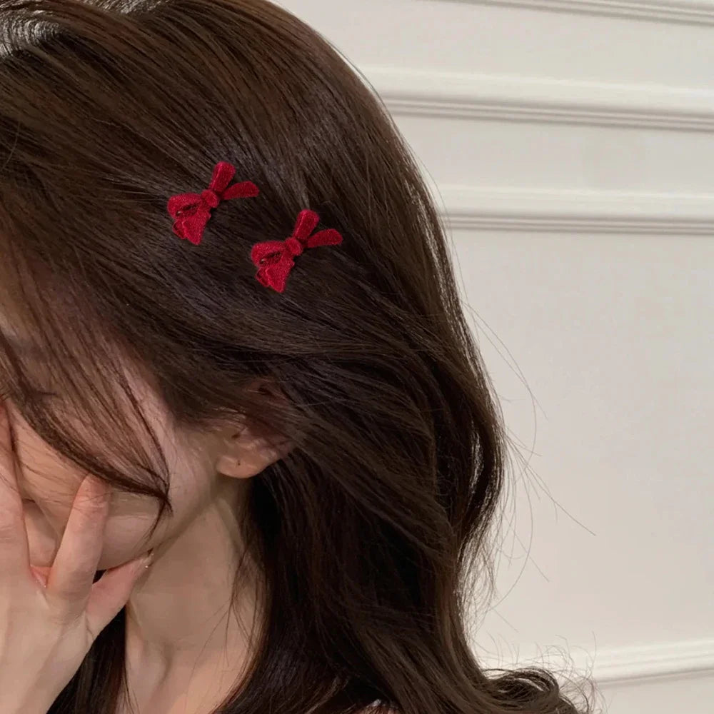Mini Bow Hair Clips – Soft Velvet Design