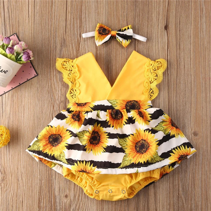 2-Piece Newborn Lace Dress & Princess Skirt with Red Flower Design (0-24M)