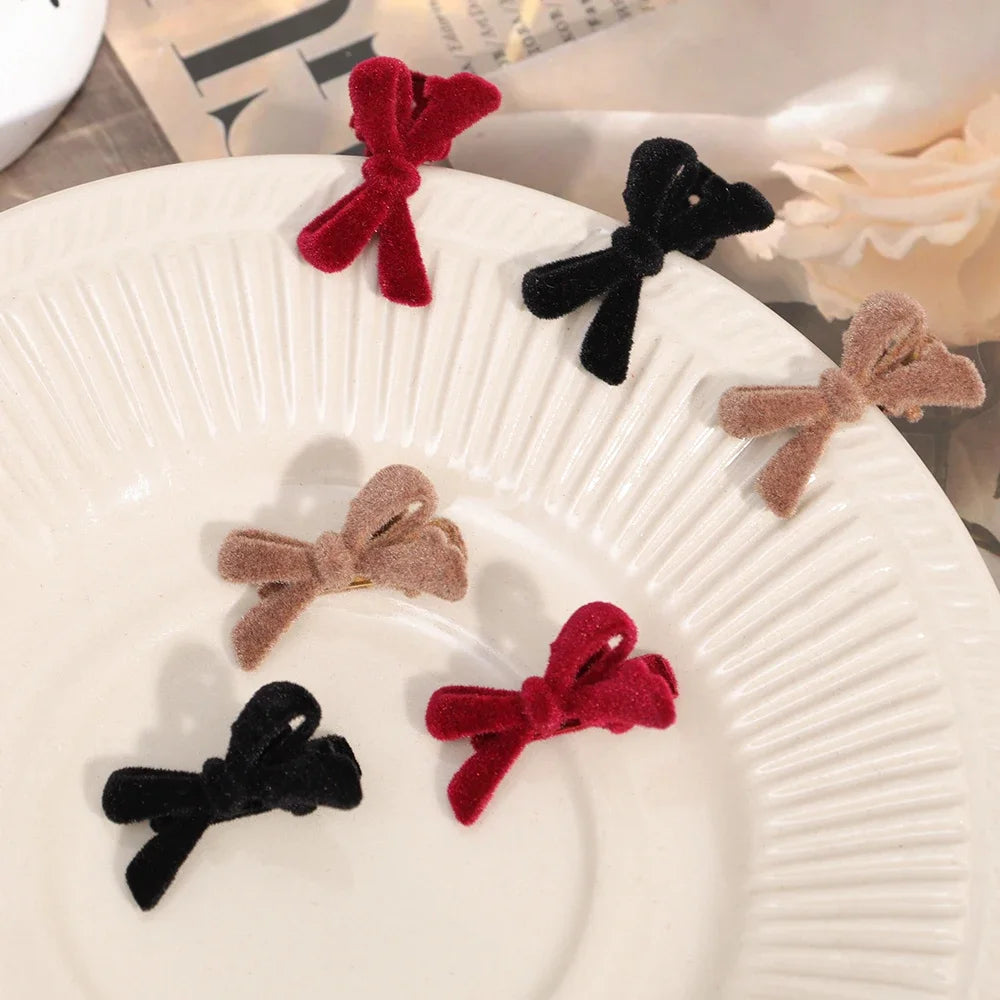 Mini Bow Hair Clips – Soft Velvet Design
