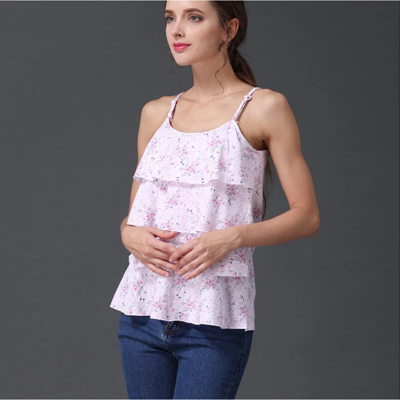 Floral Pregnancy Tank – Nursing Friendly