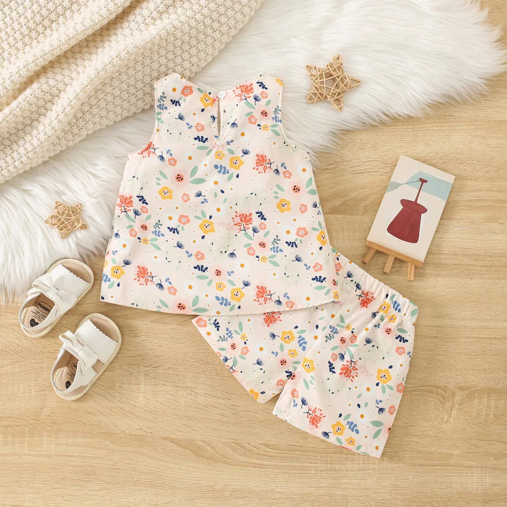 Floral Sleeveless Top & Shorts Set (Girls)