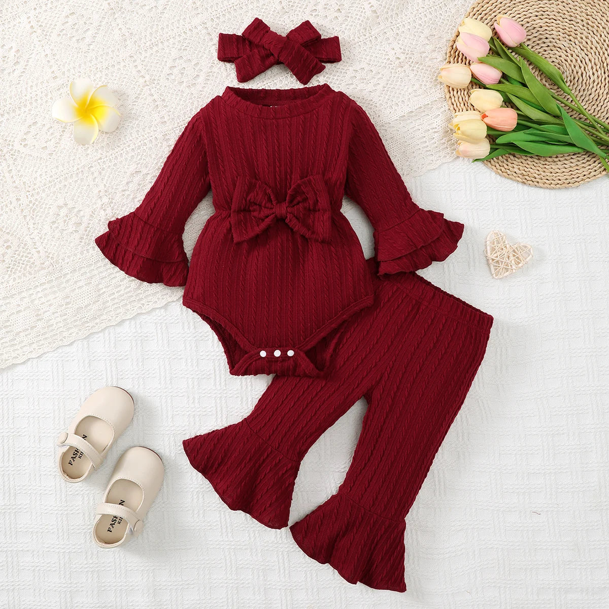 Baby Retro Christmas Jumpsuit Set