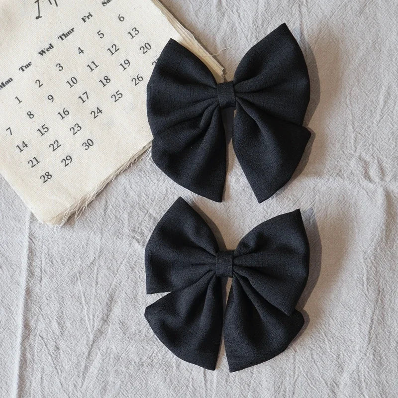 MOMSTAG 2-Piece Solid Color Hair Bow Set