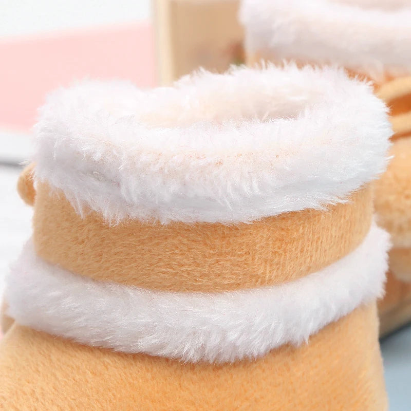 Solid Baby Booties with Pompom