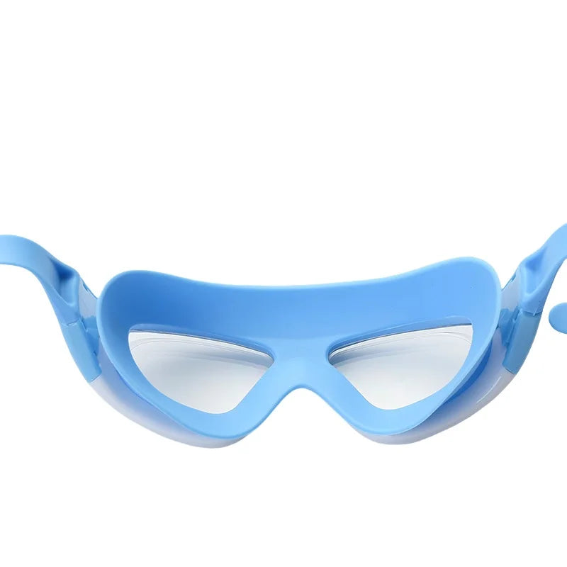 Waterproof Anti Fog Large Frame Water Glasses Connected Silicone Earplugs Goggles for Kids