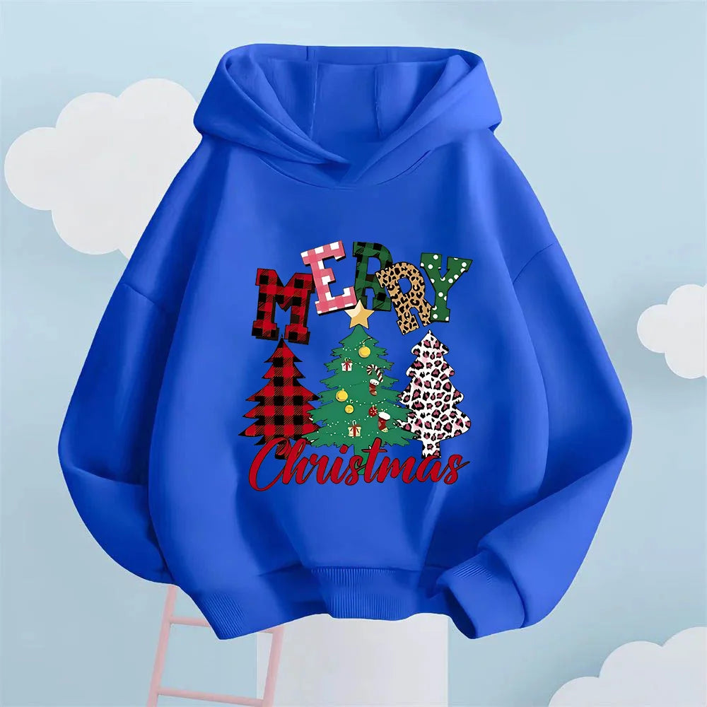 Christmas Tree Print Kids Hoodie