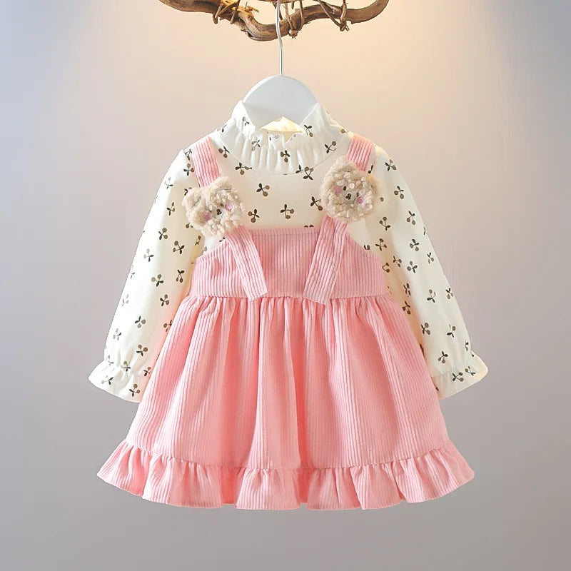 Floral Corduroy Strap Dress (Girls)