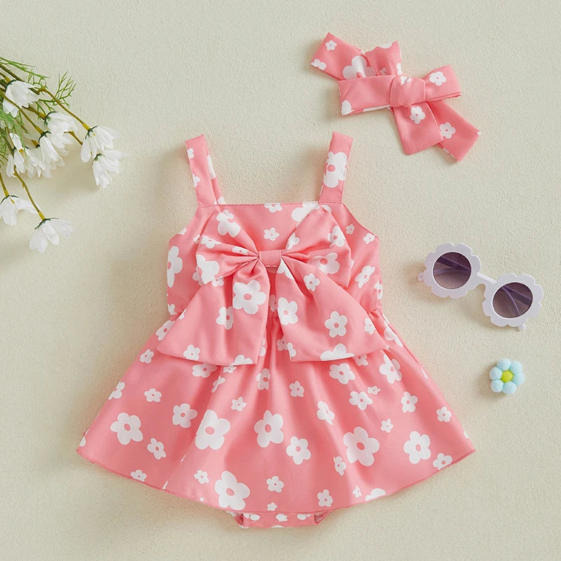 Toddler Floral Print Sleeveless Romper