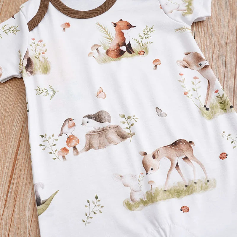 MOMSTAG Summer Cartoon Animal Print Bodysuit