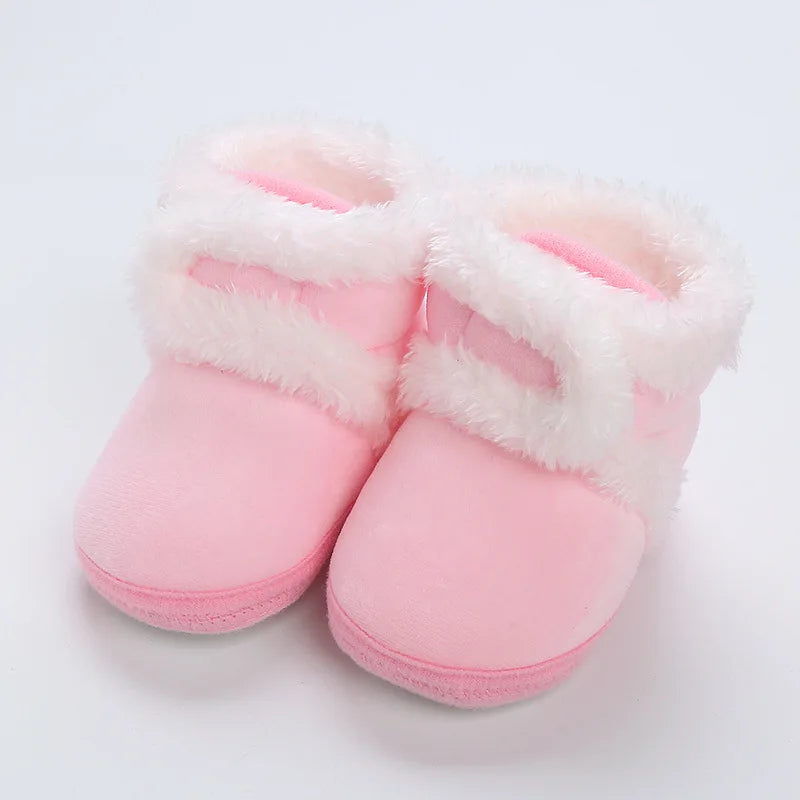 Solid Baby Booties with Pompom