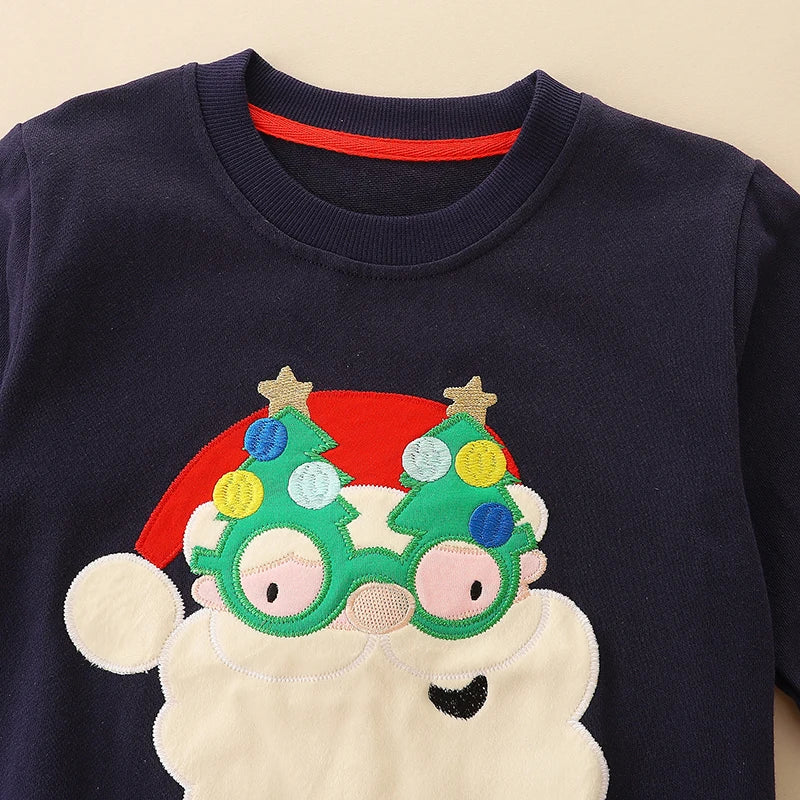 Santa Claus Sweatshirt for Boys – Cotton Pullover