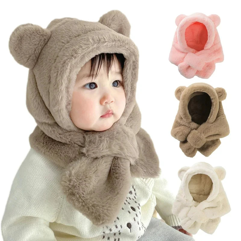 Baby Faux Fur Bear Hat & Scarf