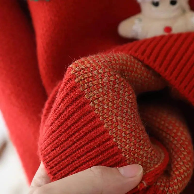 Kids Christmas Bear Sweater Cotton Blend Pullover