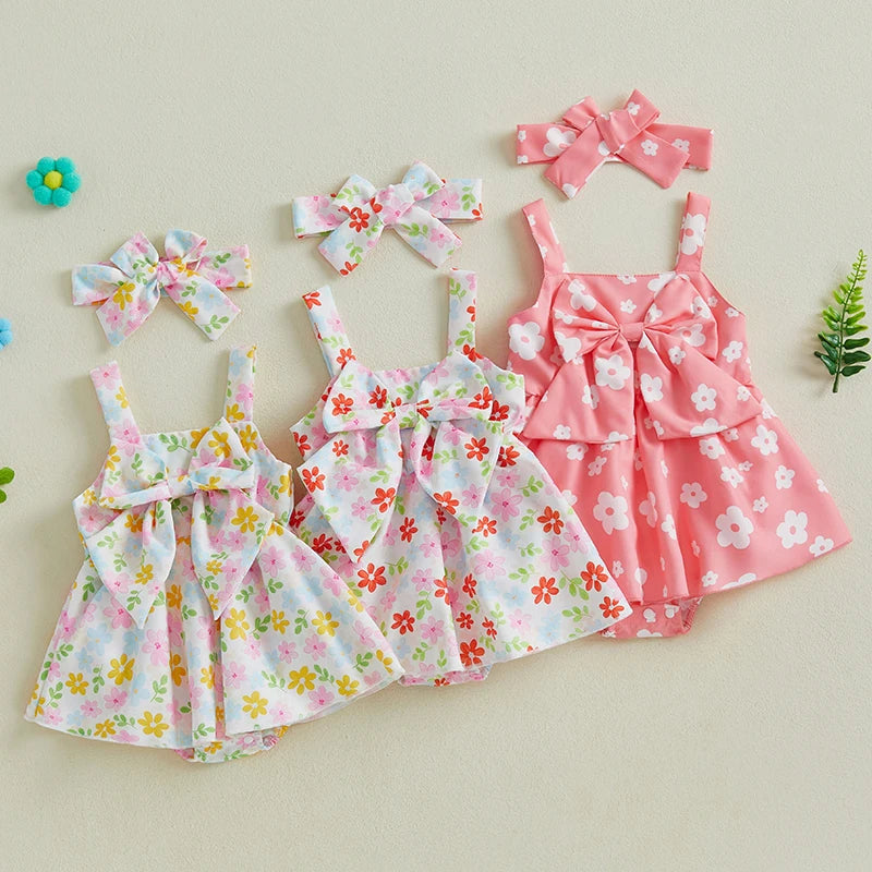 Toddler Floral Print Sleeveless Romper