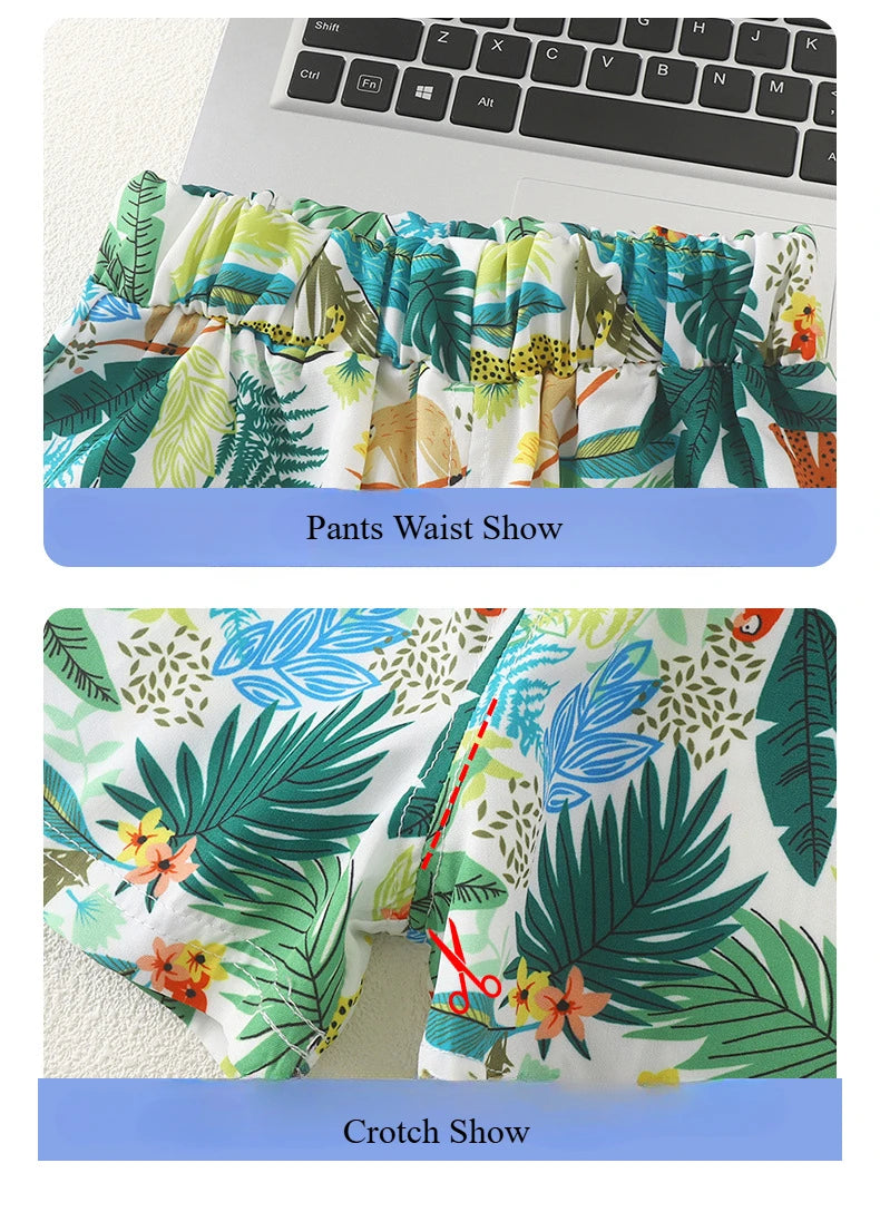 Vacation Style Short Sleeve Shirt & Shorts Set