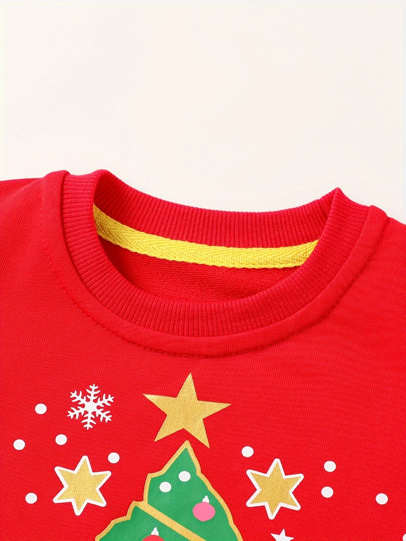 Cotton Girls Christmas Tree Red Sweatshirt