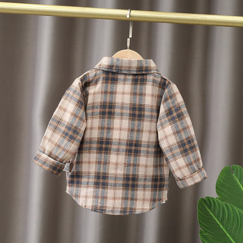 Kids' Plaid Shirt – Cotton Long Sleeve