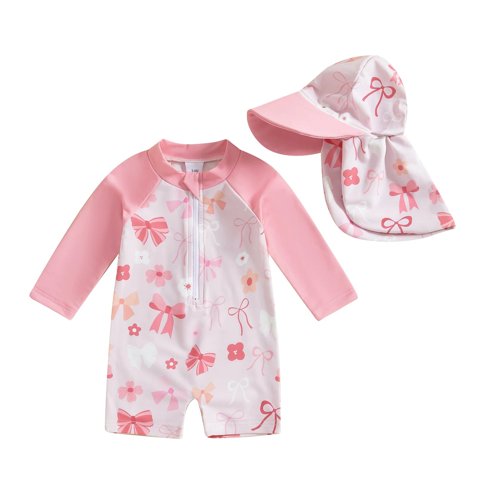 Floral or Tropical Long Sleeve Suit with Hat