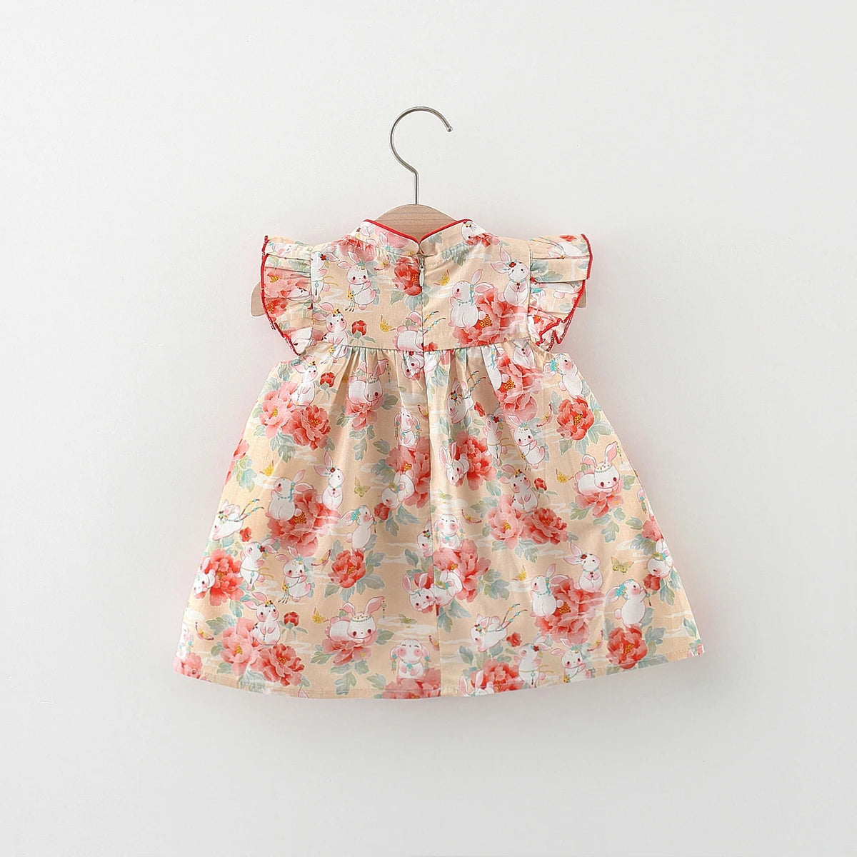 Baby Girl Dress – Cute Rabbit Print Flying Sleeves Summer Outfit (0-3Y)