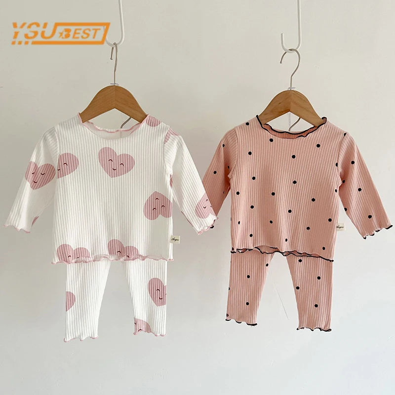 Autumn Dot Print Baby Pajama Set