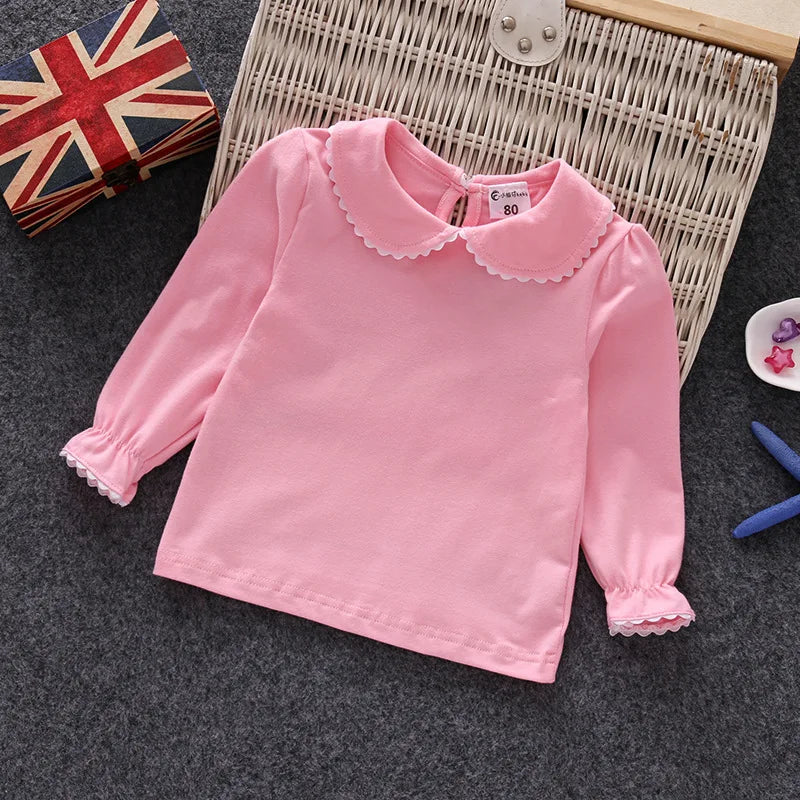 MOMSTAG Fall/Spring Little Girls' Lace Long Sleeve Shirt