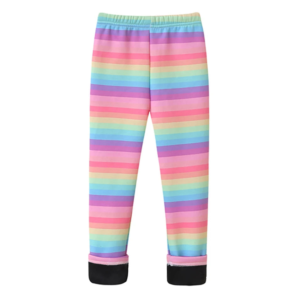 Girls Cozy Fleece-Lined Butterfly Leggings