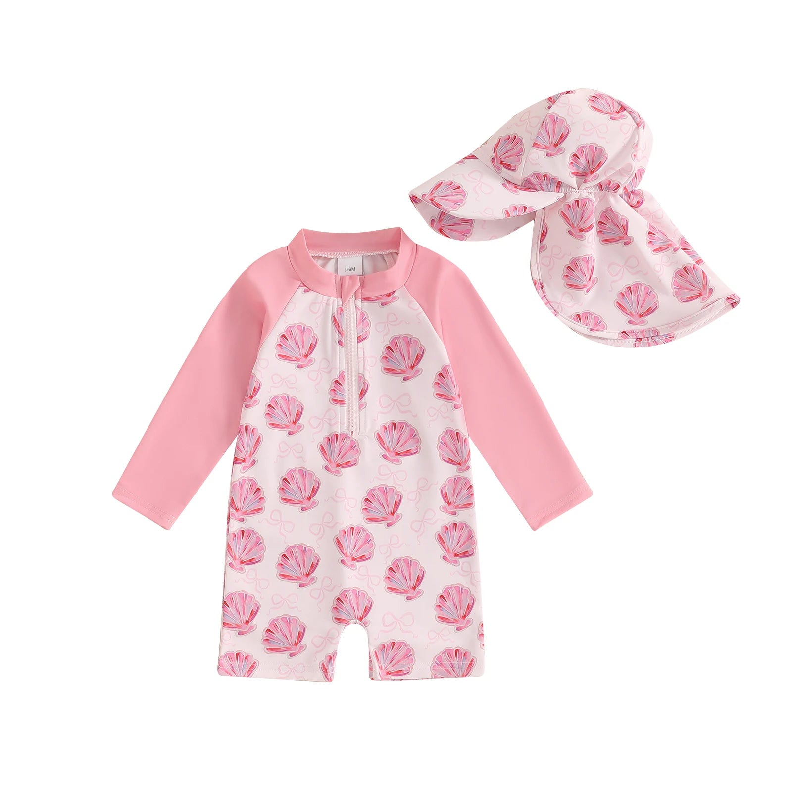 Floral or Tropical Long Sleeve Suit with Hat