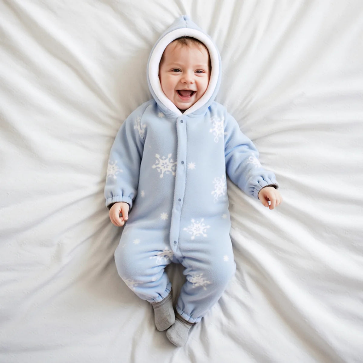 Christmas Hooded Baby Jumpsuit Winter Romper