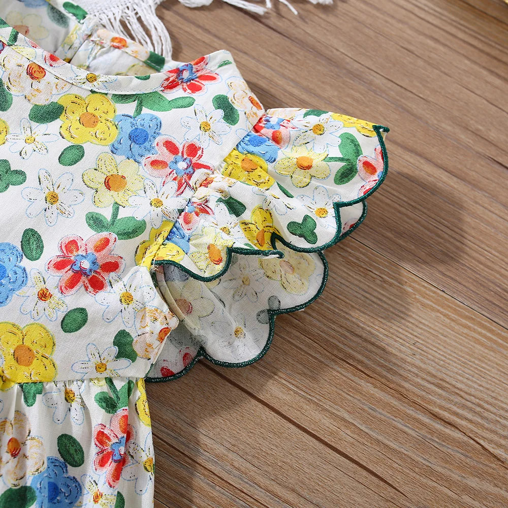 Summer Flower Print Beach Dress (Girls)
