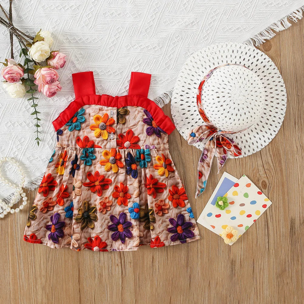 Flower Print Dress Set (Girls)