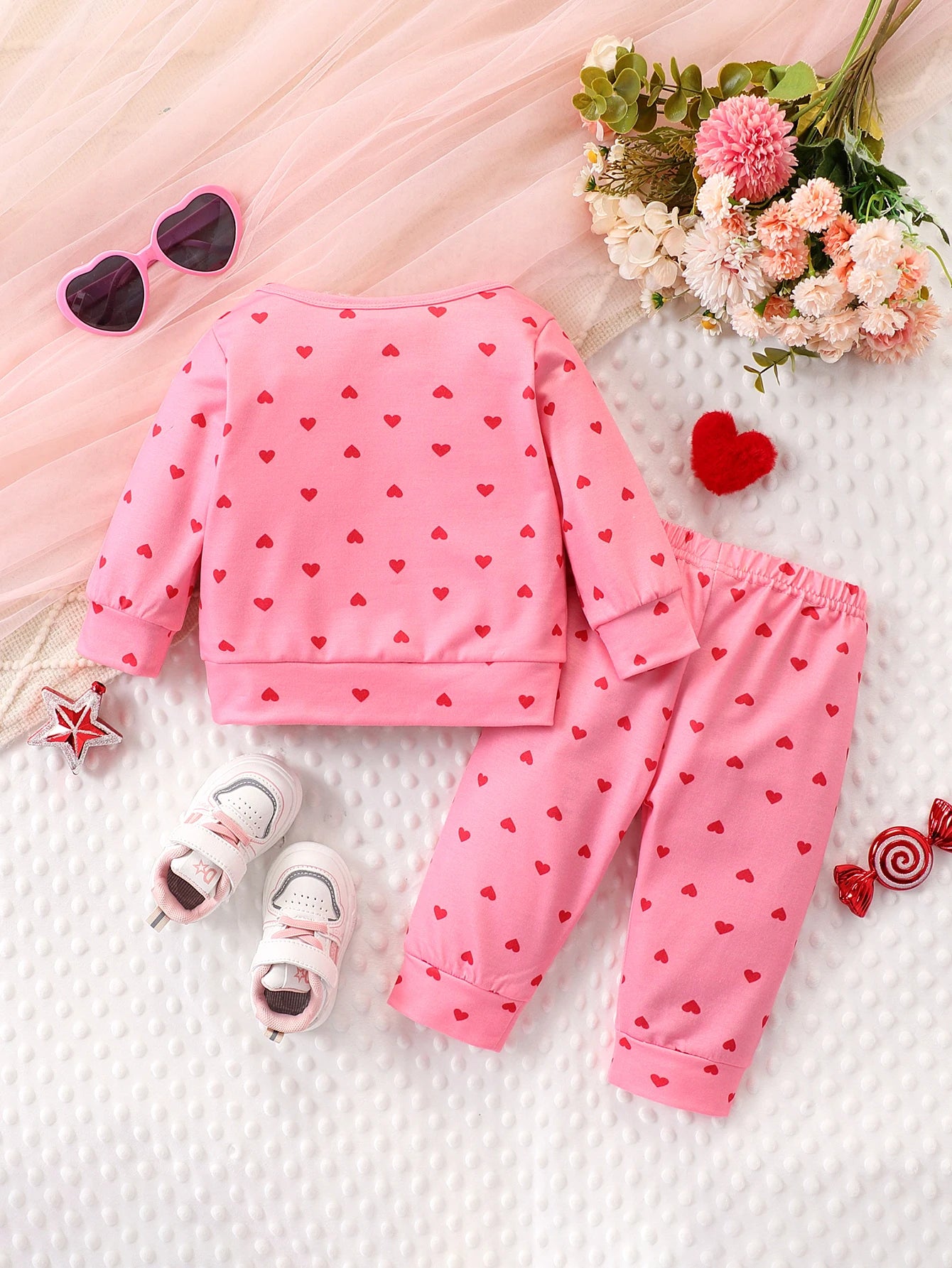 Baby Pink Heart Lounge Set