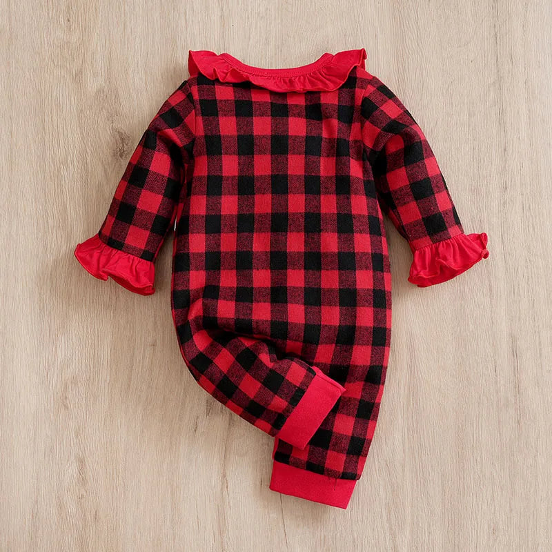 Newborn Santa Print Baby Jumpsuit