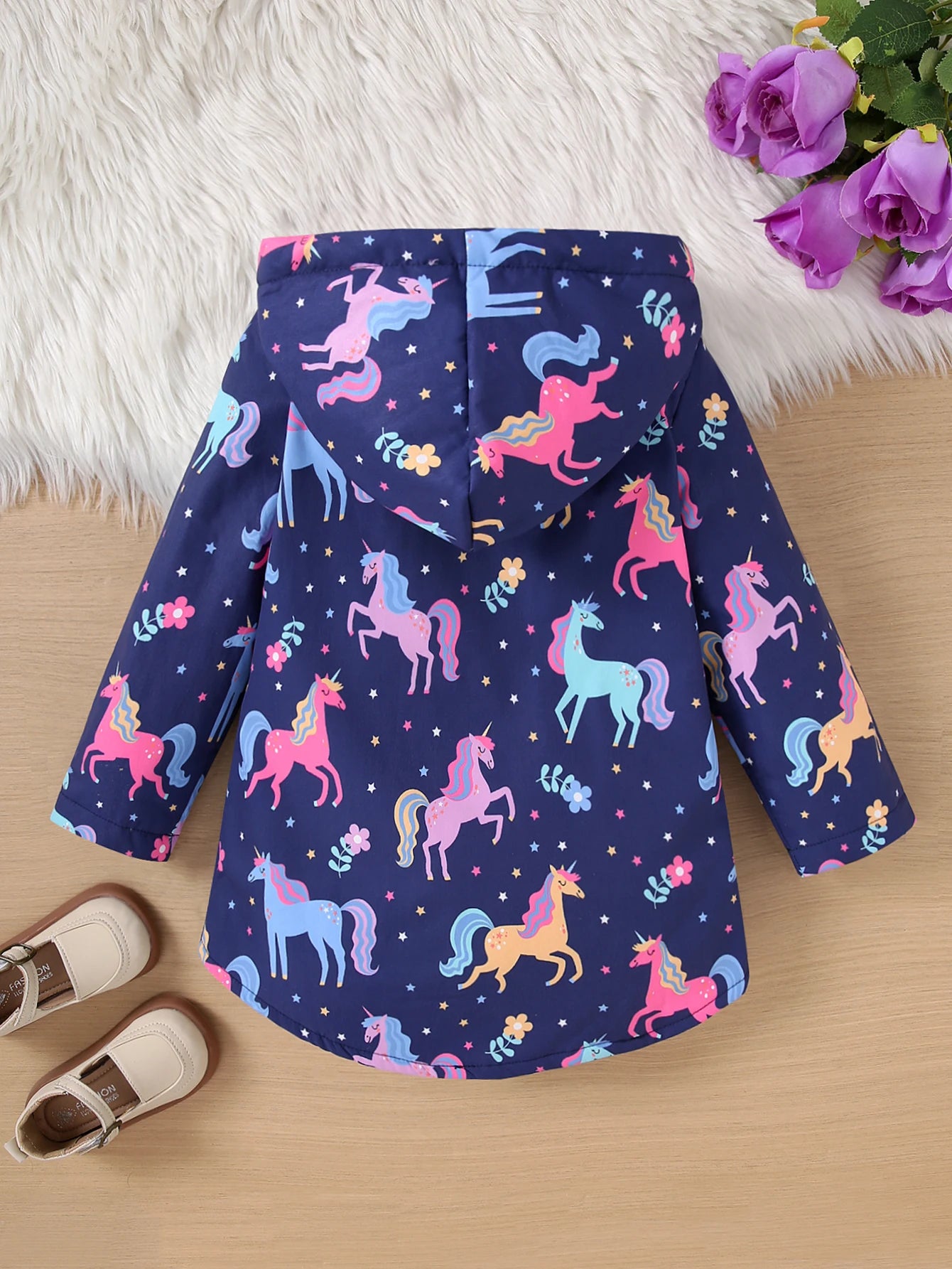 Girls Purple Fleece Winter Jacket