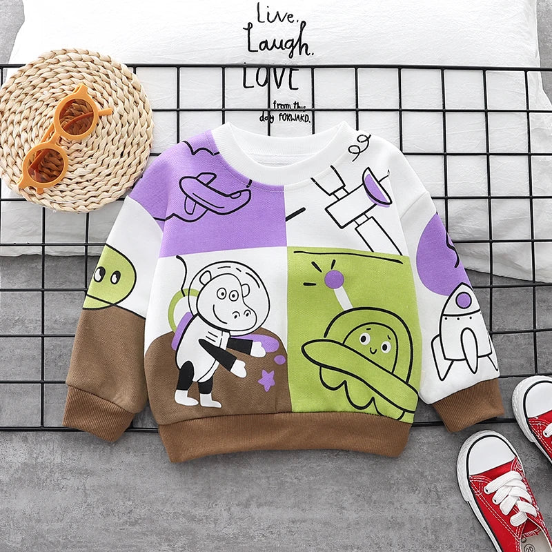 Baby Colorful Cartoon Hoodie Pullover