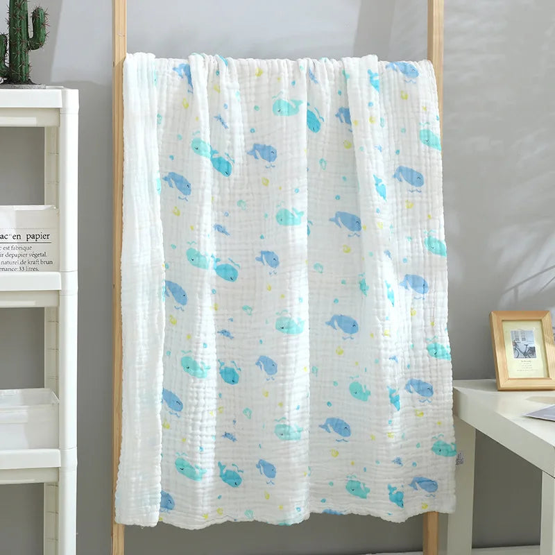 MOMSTAG 6-Layer Gauze Cotton Baby Bath Towel & Washcloth Set