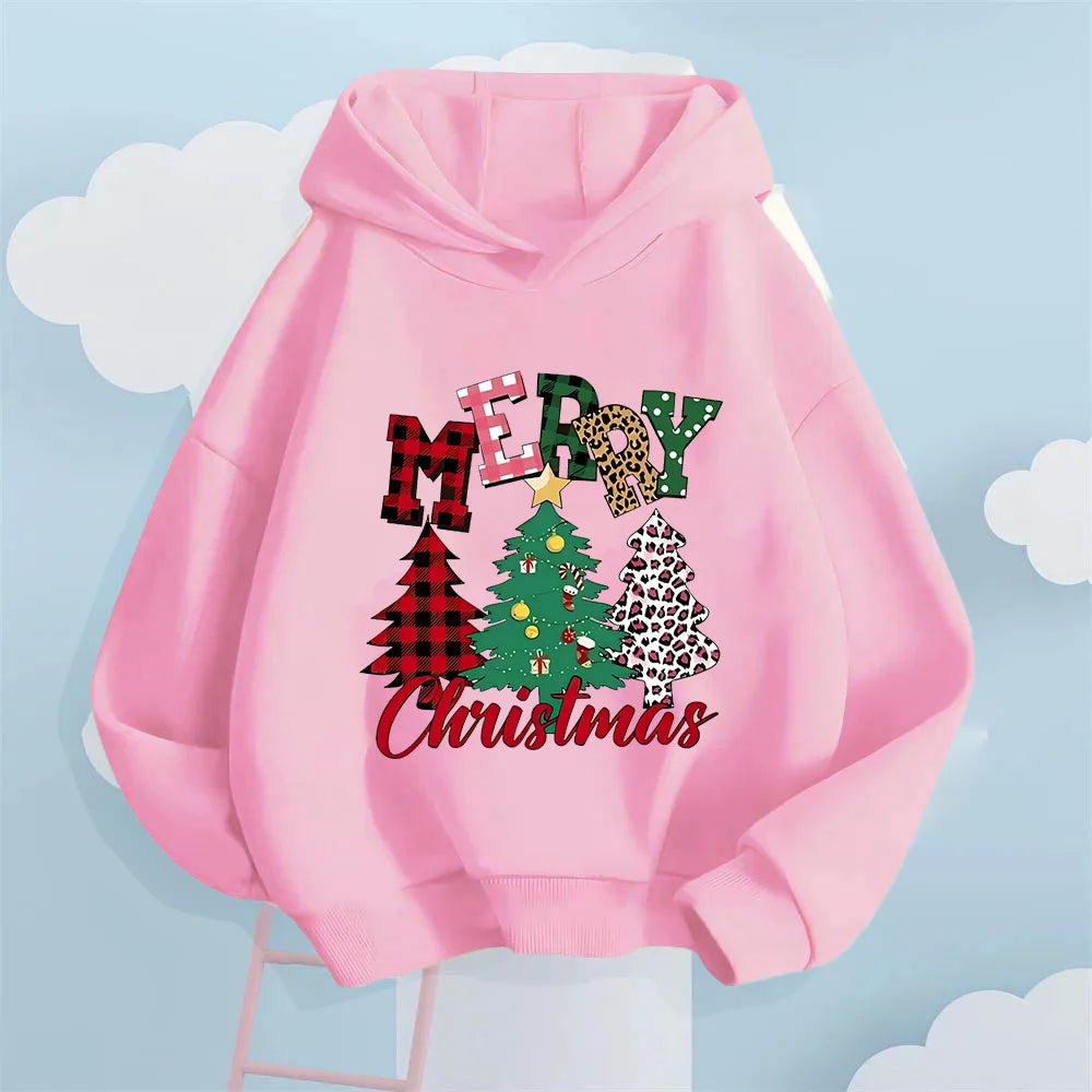 Christmas Tree Print Kids Hoodie