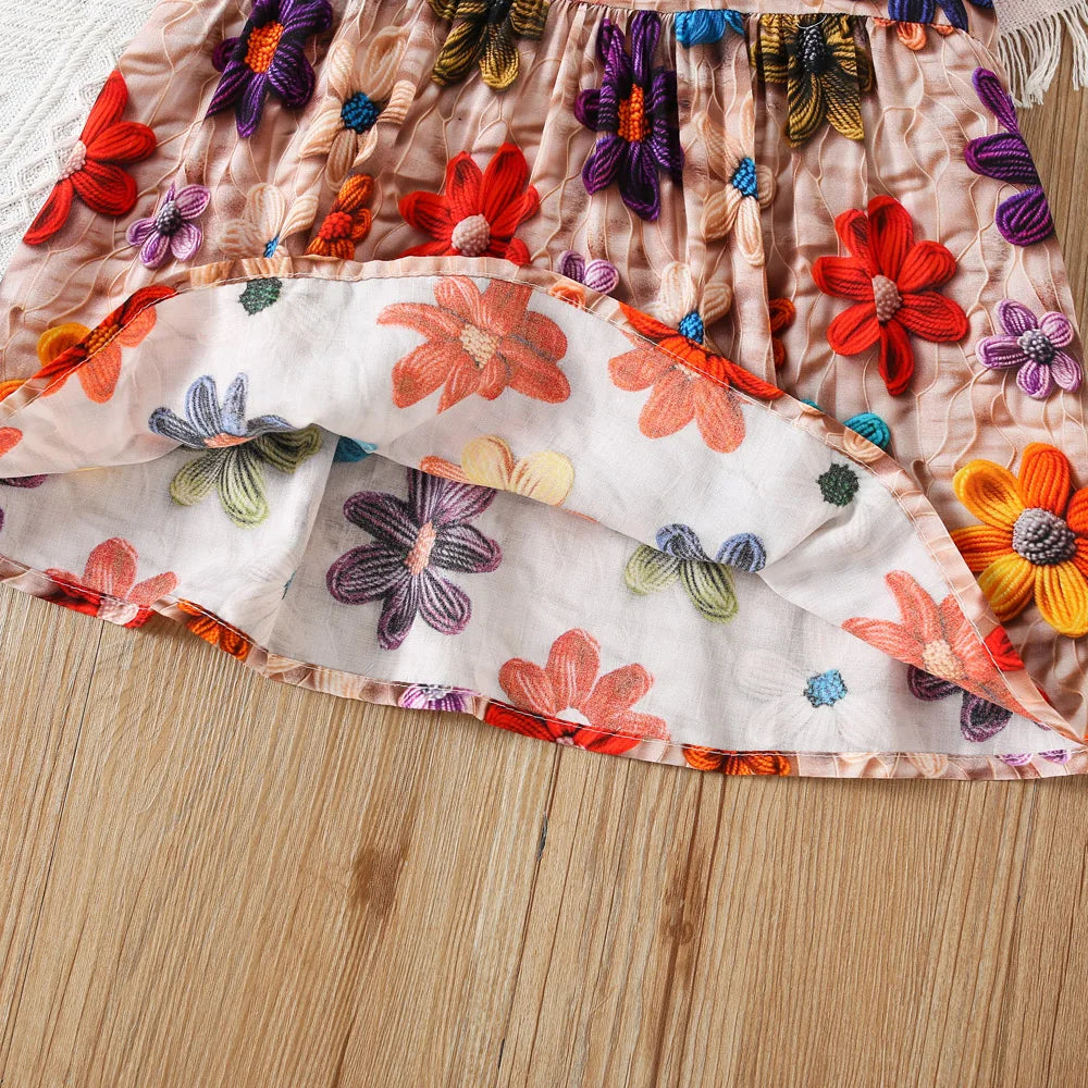 Flower Print Dress Set (Girls)