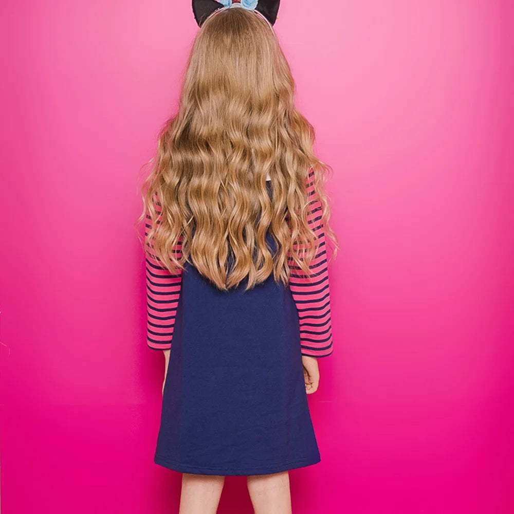 Hooded Snowflake Cartoon Knit Dress for Girls