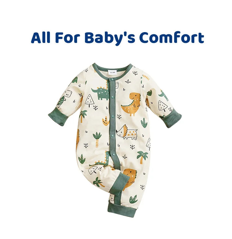 MOMSTAG Newborn Cartoon Dinosaur Bodysuit