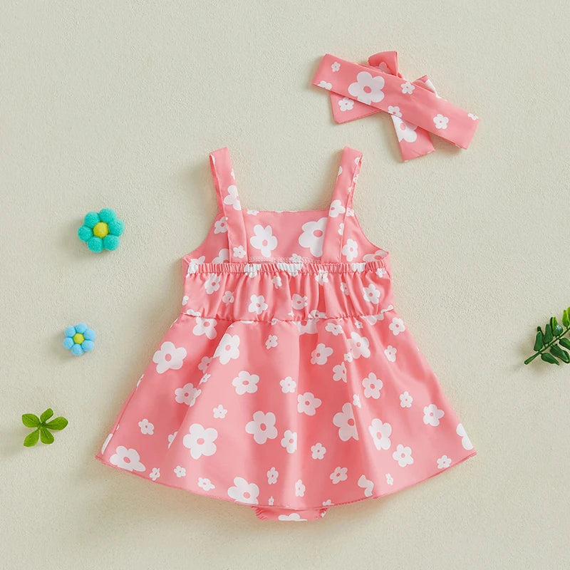 Toddler Floral Print Sleeveless Romper