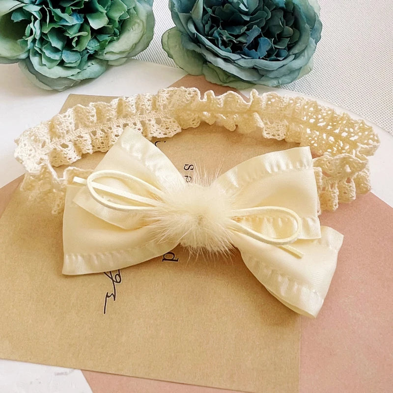Princess Lace Baby Headband – Bow & Flowers