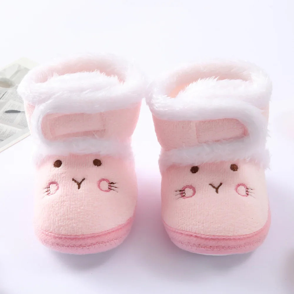 Solid Baby Booties with Pompom
