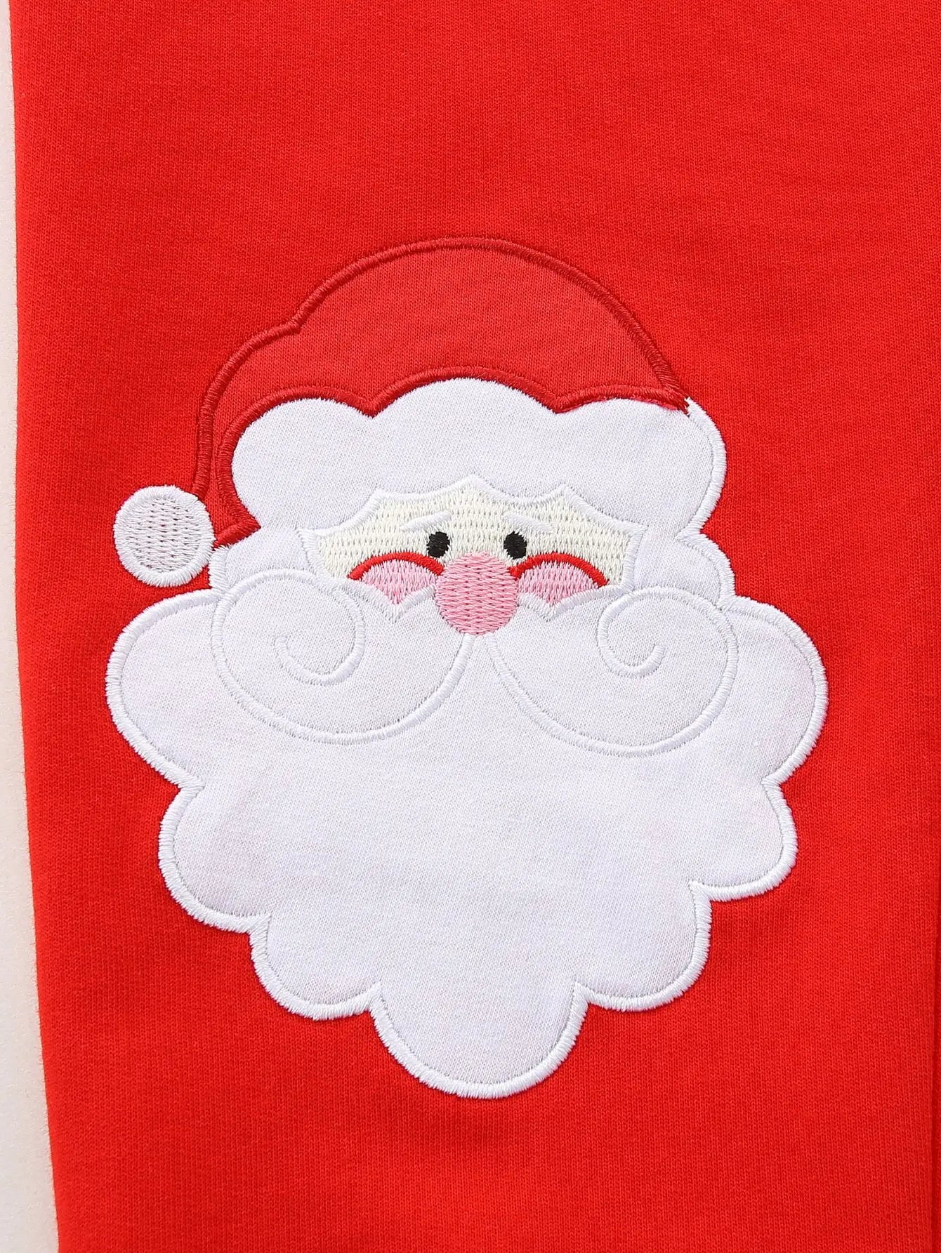 Girls’ Christmas Red Drawstring Cotton Pants