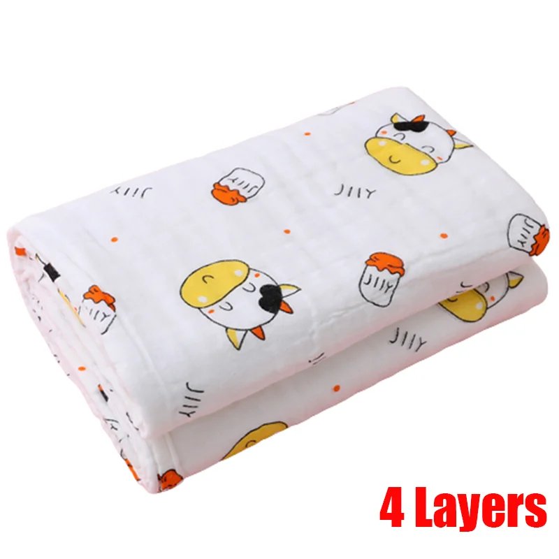 MOMSTAG 6-Layer Gauze Cotton Baby Bath Towel & Washcloth Set
