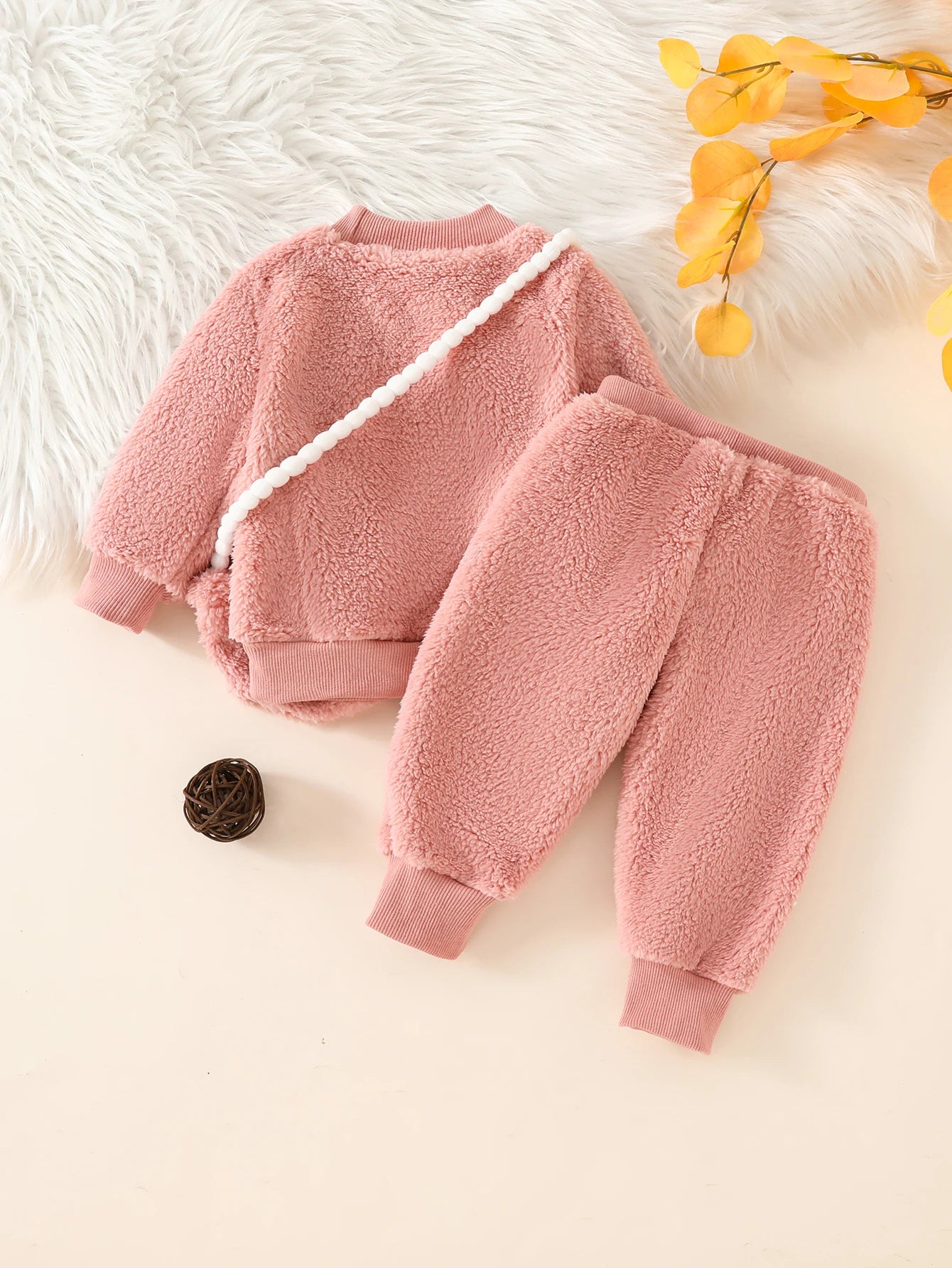Baby Girl Cotton Heart Fuzzy Set