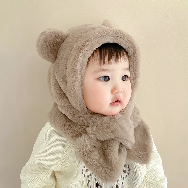 Baby Faux Fur Bear Hat & Scarf