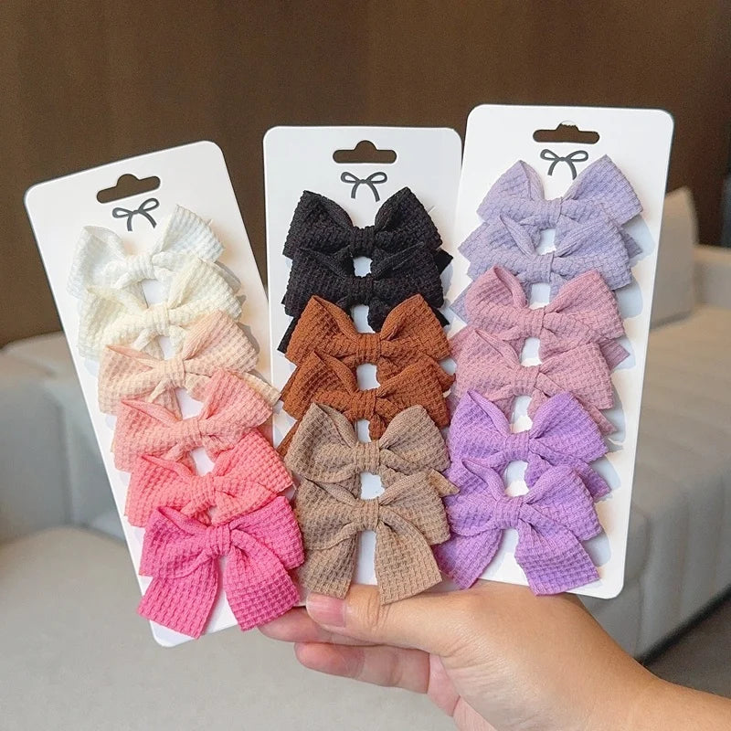 MOMSTAG 6-Piece Soft Cotton Bow Hairpin Set