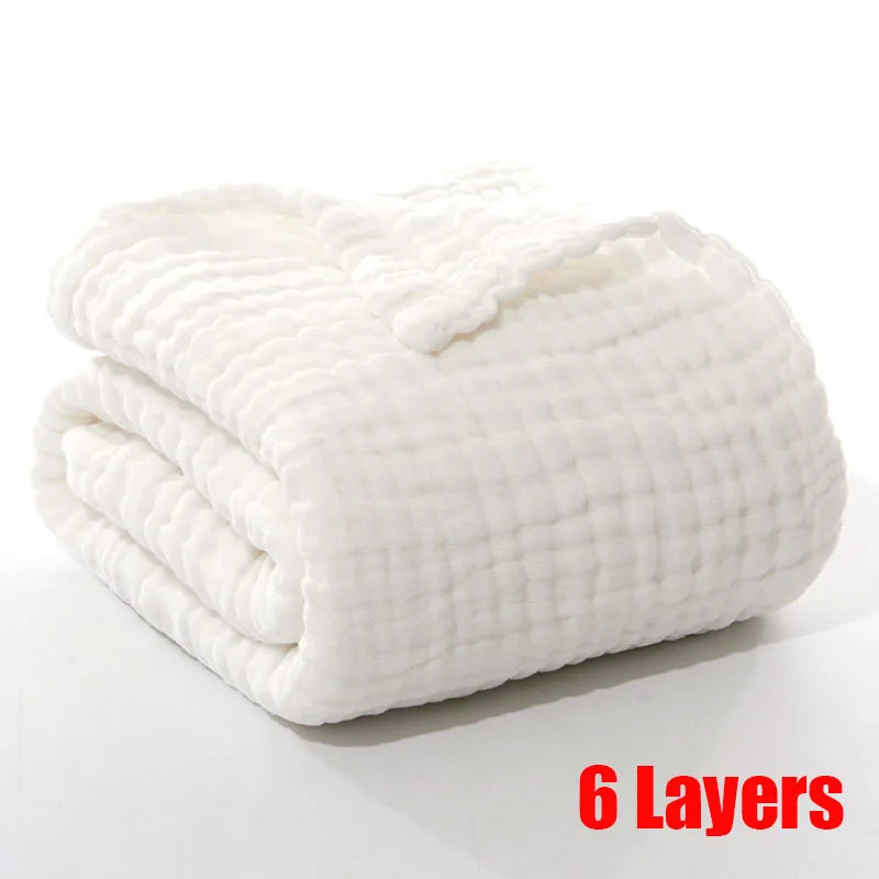 MOMSTAG 6-Layer Gauze Cotton Baby Bath Towel & Washcloth Set