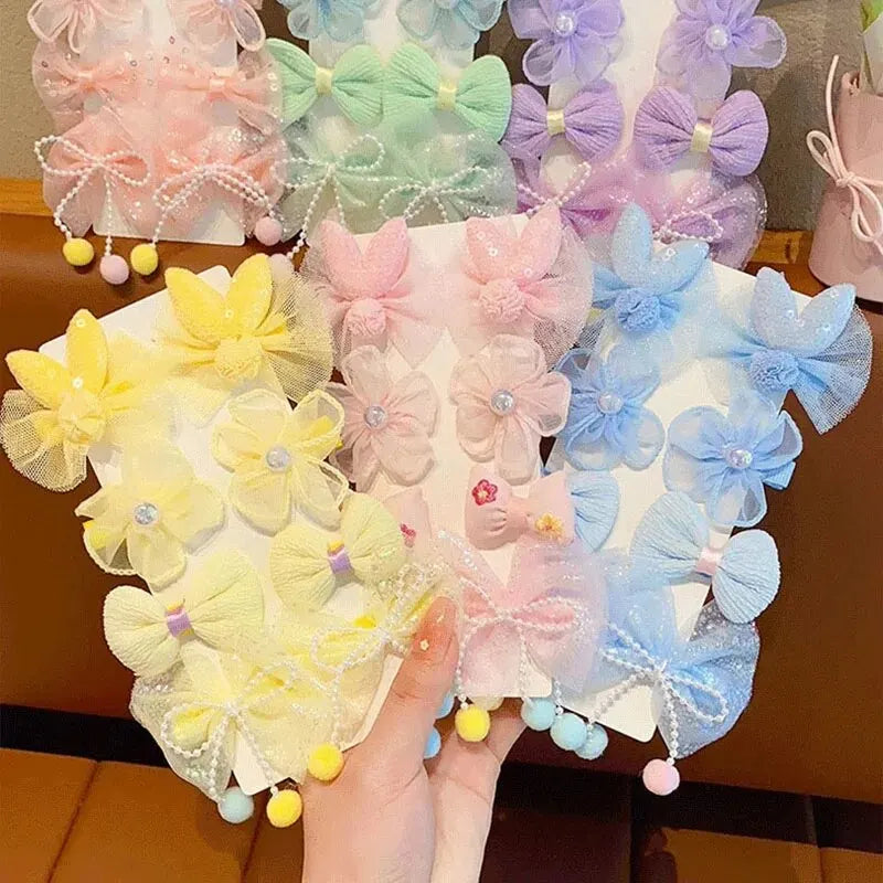 MOMSTAG 8-Piece Flower Bow Hair Clip Set