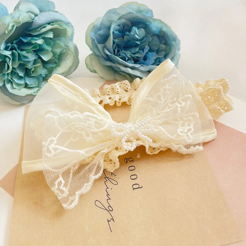Princess Lace Baby Headband – Bow & Flowers